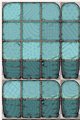 Cliff tiles with red squares 