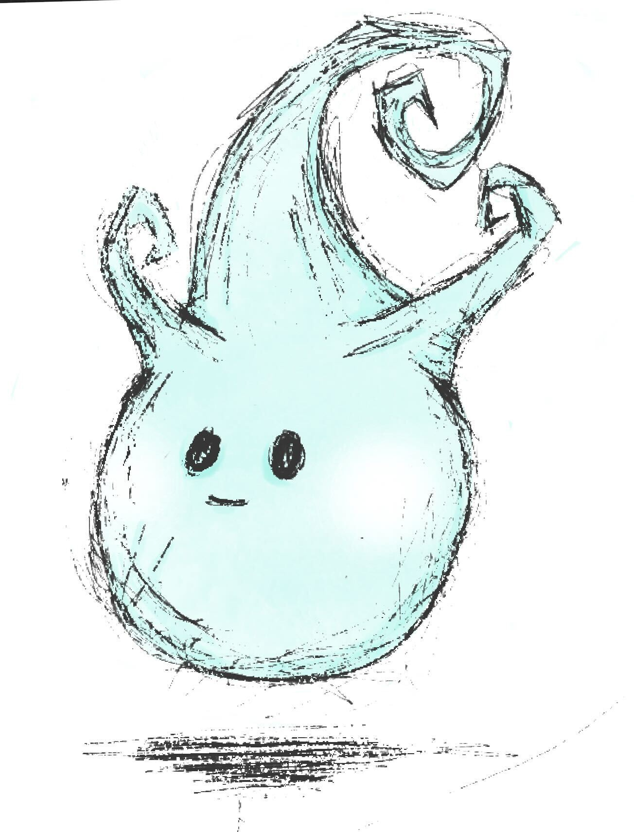 Concept art of an anthropomorphic glowing orb