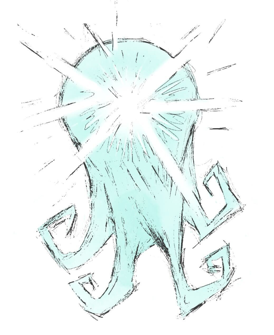 Concept art of a glowing octopus-like orb
